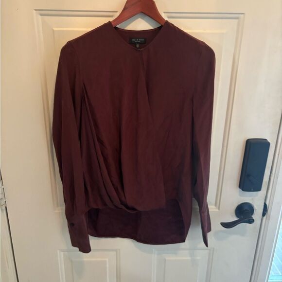Rag & Bone Deep Burgundy Blouse - Picture 2 of 4